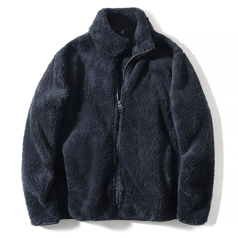 Hochgeschlossene Herren Fleecejacke mit Reißverschluss für kalte Tage - 2 - Annoboutique