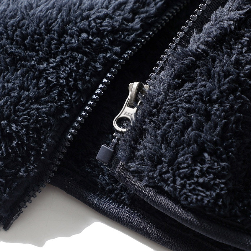 Hochgeschlossene Herren Fleecejacke mit Reißverschluss für kalte Tage - 4 - Annoboutique
