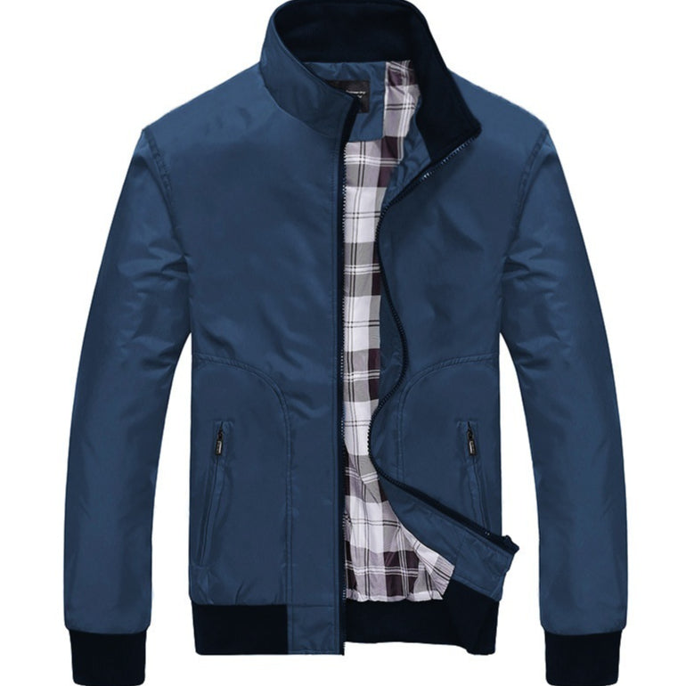 Lässige Herrenjacke mit Stehkragen für entspannte Anlässe - 1 - Annoboutique