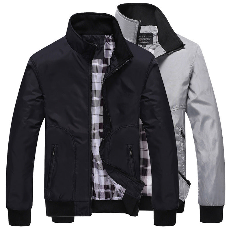 Lässige Herrenjacke mit Stehkragen für entspannte Anlässe - 4 - Annoboutique