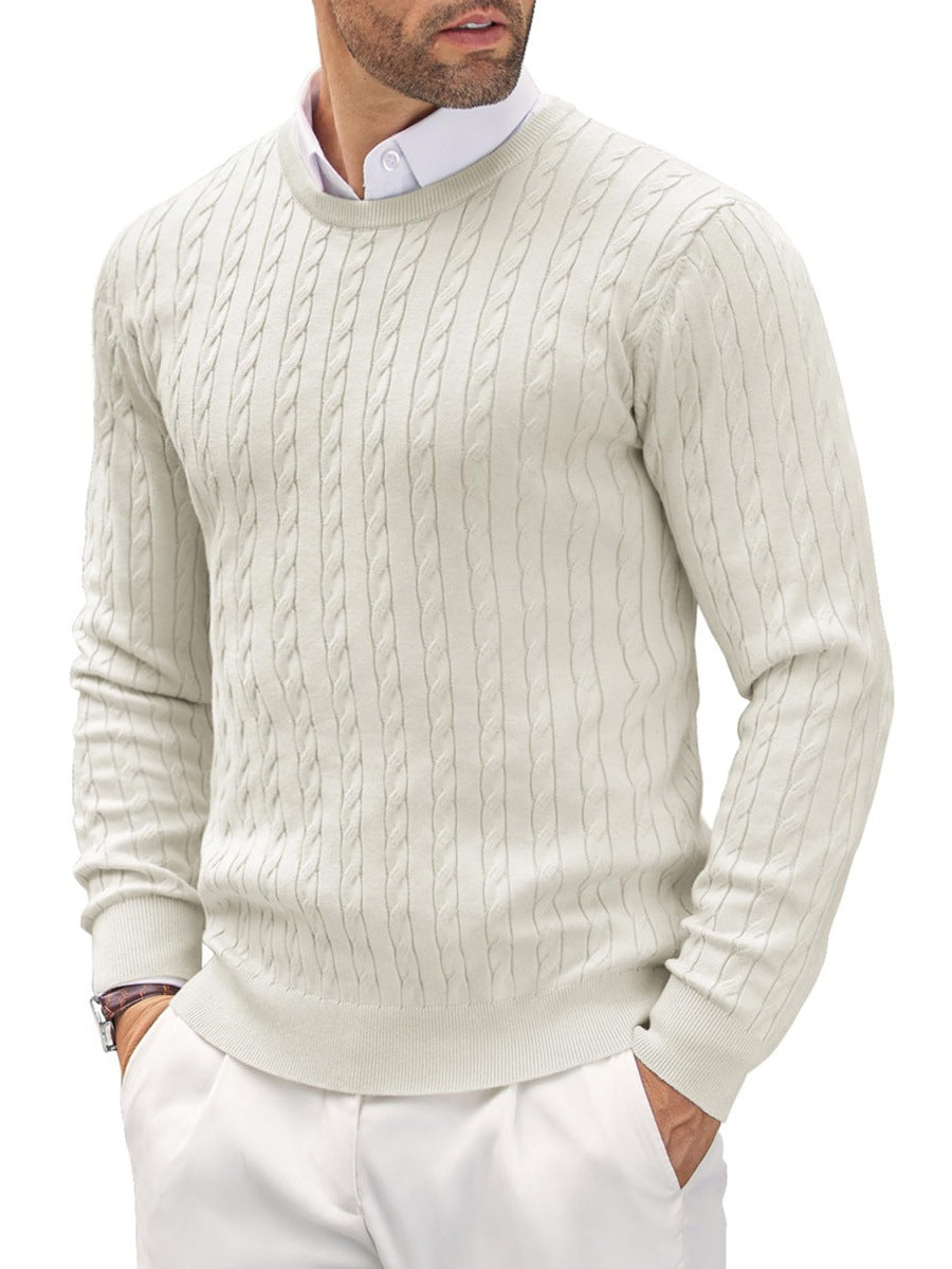 Stilvoller Slim Fit Herrenpullover mit modernem Kabelmuster - 1 - Annoboutique