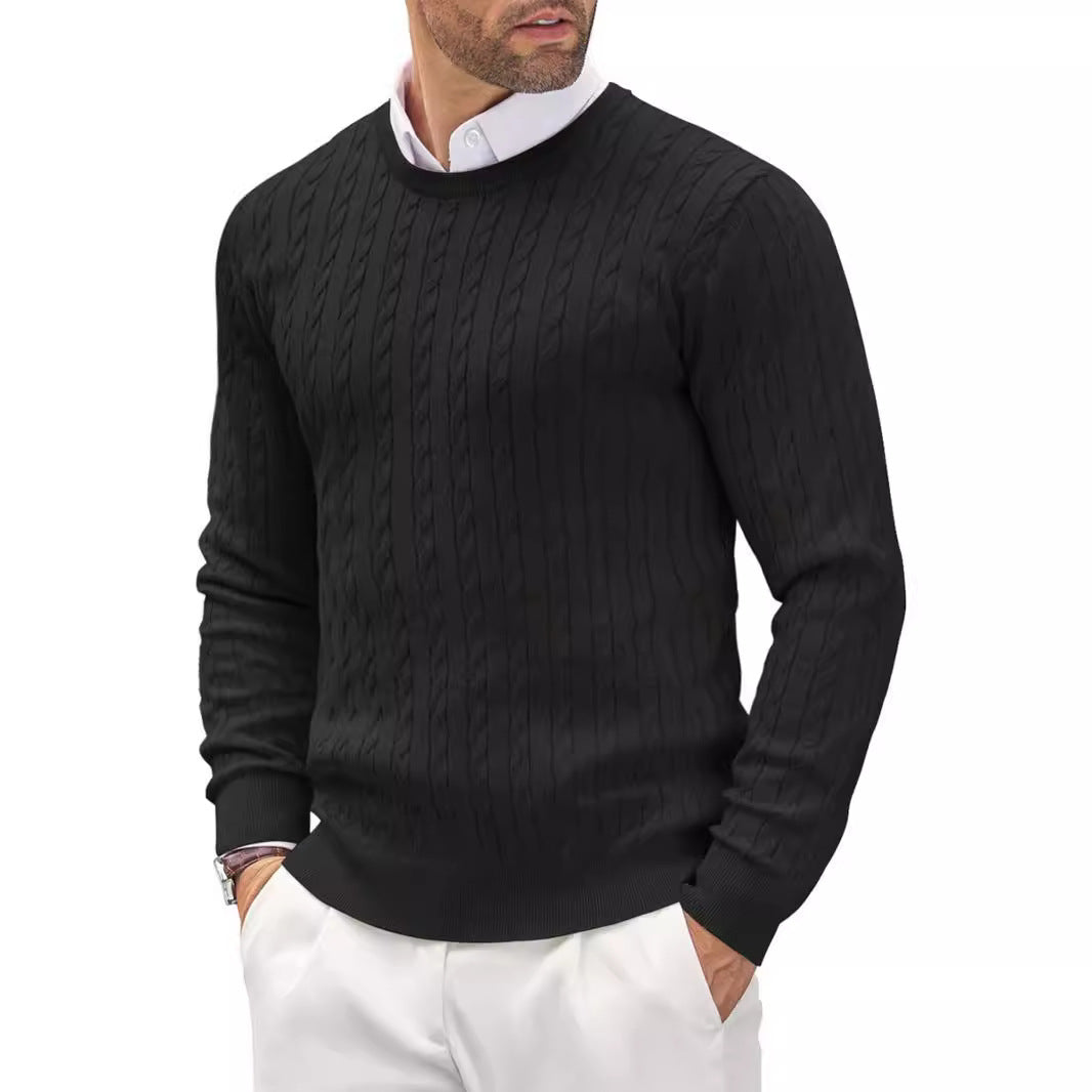 Stilvoller Slim Fit Herrenpullover mit modernem Kabelmuster - 5 - Annoboutique