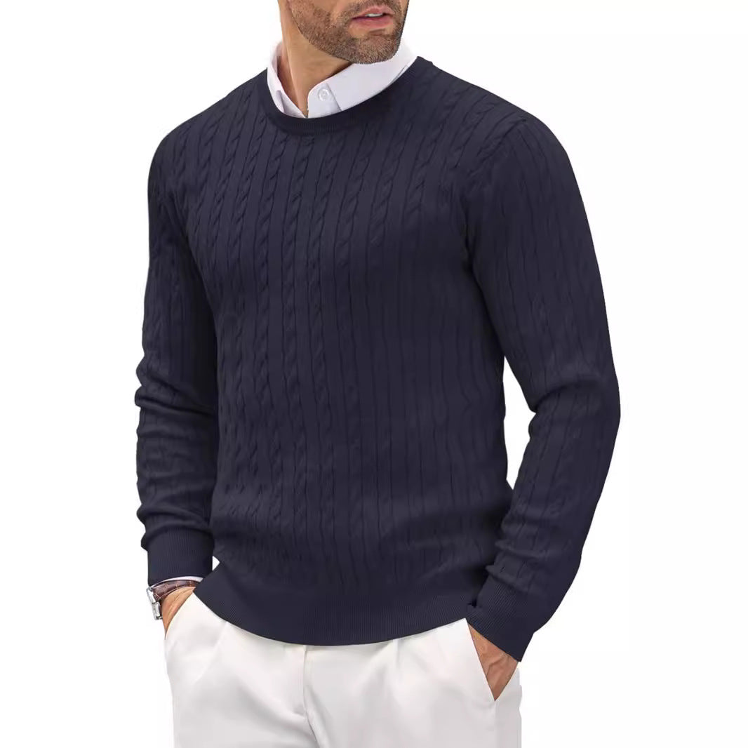 Stilvoller Slim Fit Herrenpullover mit modernem Kabelmuster - 7 - Annoboutique