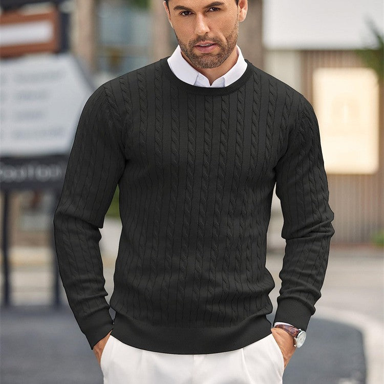 Stilvoller Slim Fit Herrenpullover mit modernem Kabelmuster - 9 - Annoboutique