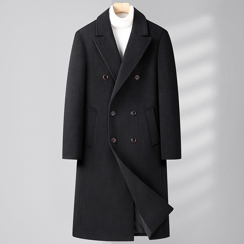 Herren Slim-Fit Doppelreiher Mantel mit praktischen Seitentaschen - 1 - Annoboutique
