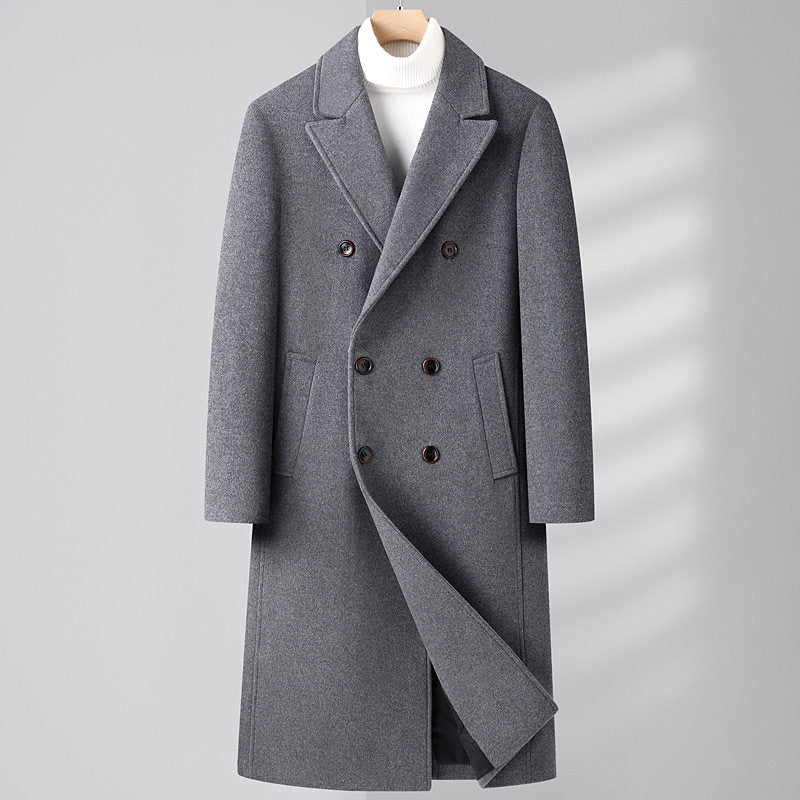 Herren Slim-Fit Doppelreiher Mantel mit praktischen Seitentaschen - 2 - Annoboutique