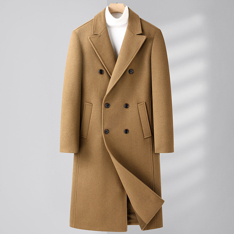 Herren Slim-Fit Doppelreiher Mantel mit praktischen Seitentaschen - 5 - Annoboutique