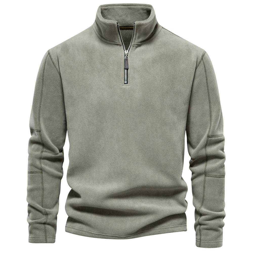 Klassischer Herren Pullover mit Stehkragen und Teil-Reißverschluss - 1 - Annoboutique