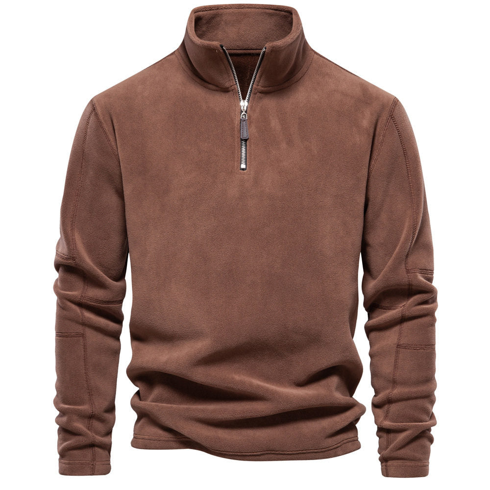 Klassischer Herren Pullover mit Stehkragen und Teil-Reißverschluss - 2 - Annoboutique