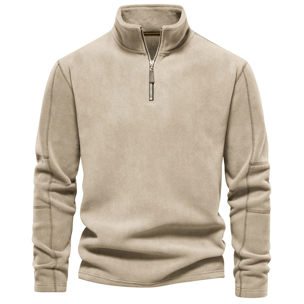 Klassischer Herren Pullover mit Stehkragen und Teil-Reißverschluss - 3 - Annoboutique