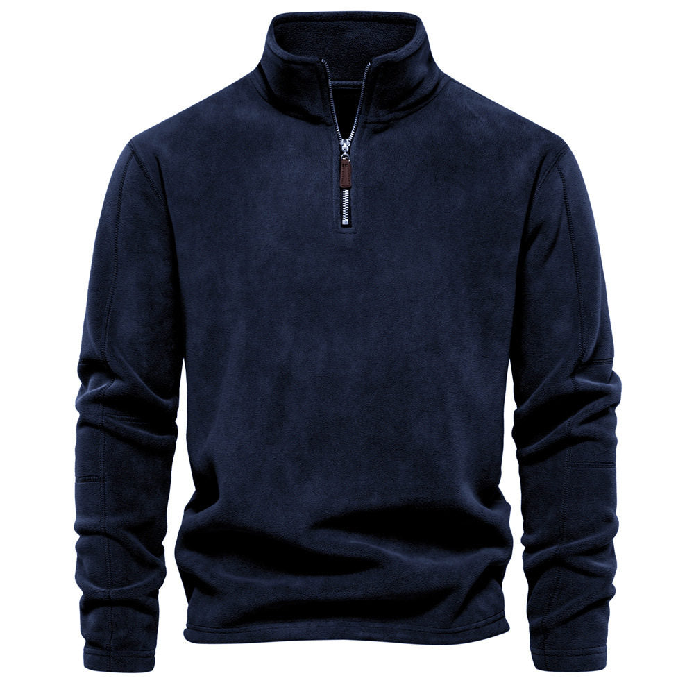 Klassischer Herren Pullover mit Stehkragen und Teil-Reißverschluss - 4 - Annoboutique