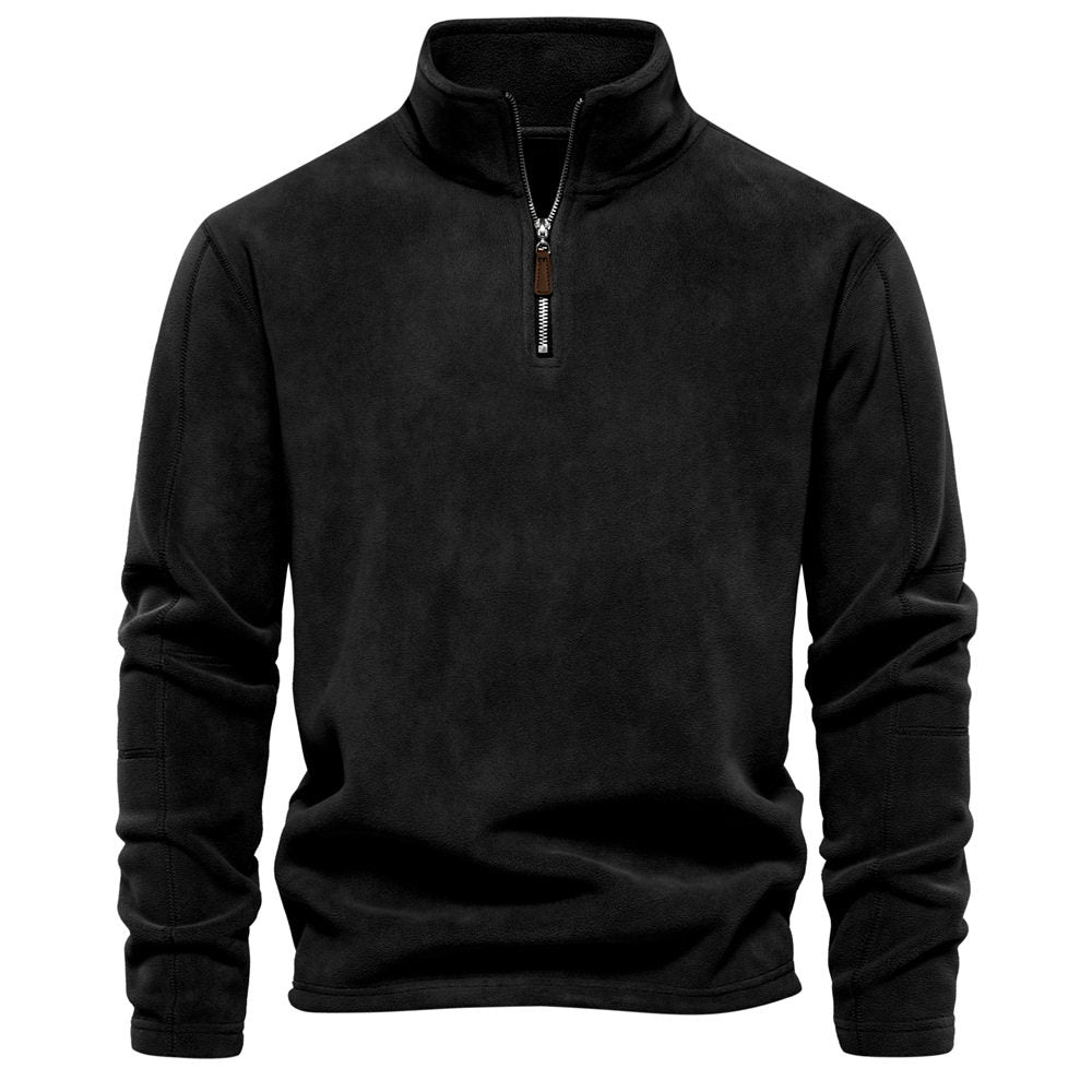 Klassischer Herren Pullover mit Stehkragen und Teil-Reißverschluss - 6 - Annoboutique