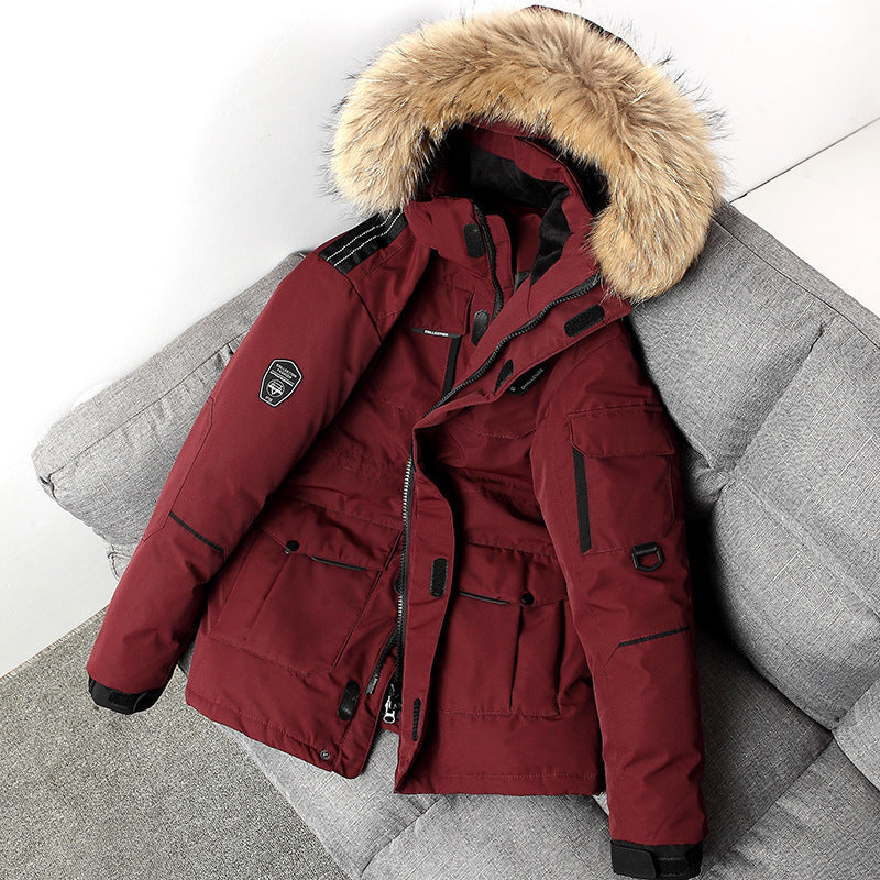 Herrenjacke mit Kapuze und großem Pelzkragen für kalte Tage - 4 - Annoboutique