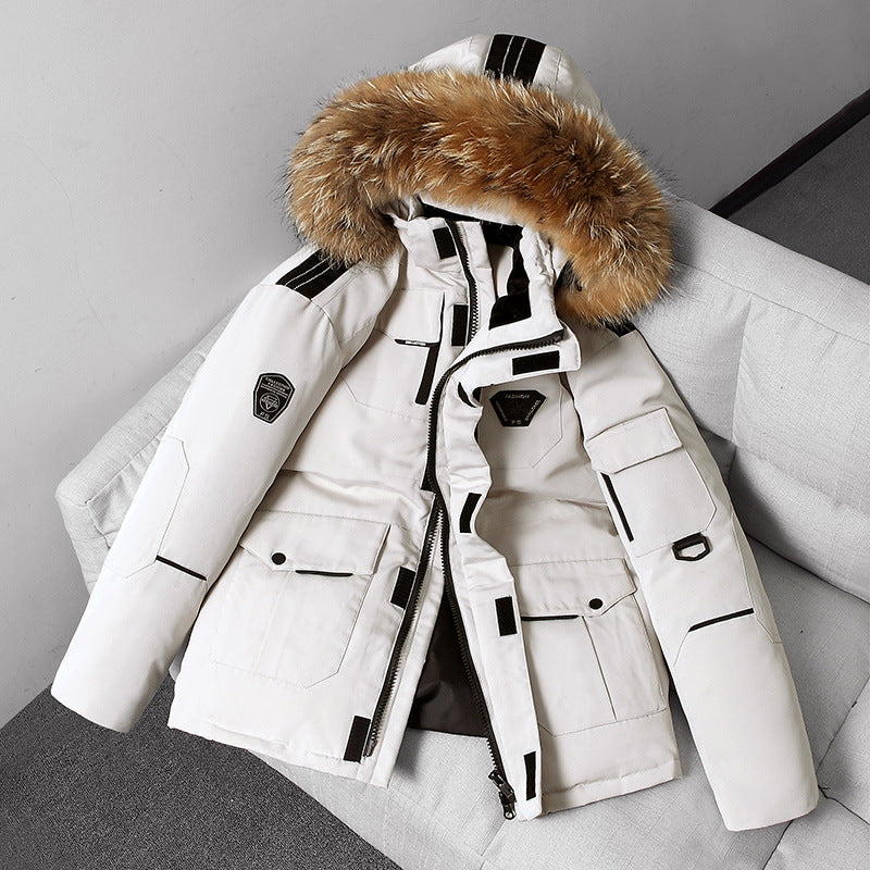 Herrenjacke mit Kapuze und großem Pelzkragen für kalte Tage - 5 - Annoboutique
