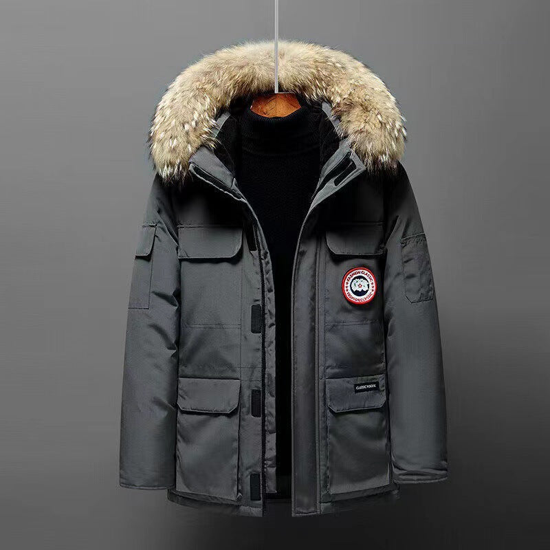 Herrenjacke mit Kapuze und großem Pelzkragen für kalte Tage - 9 - Annoboutique