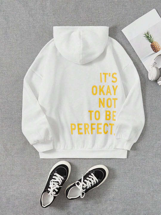 Damen Hoodie im Relaxed Fit mit motivierendem Aufdruck - 11 - Annoboutique