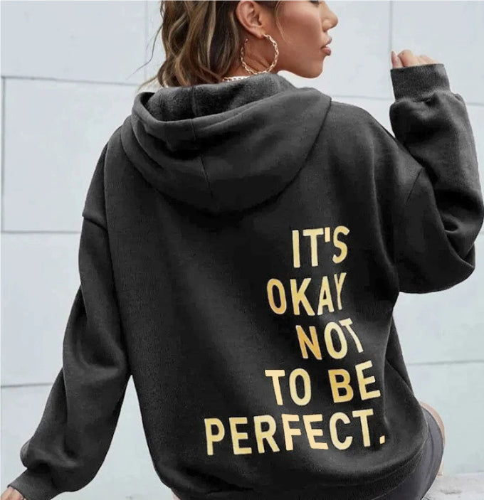 Damen Hoodie im Relaxed Fit mit motivierendem Aufdruck - 12 - Annoboutique