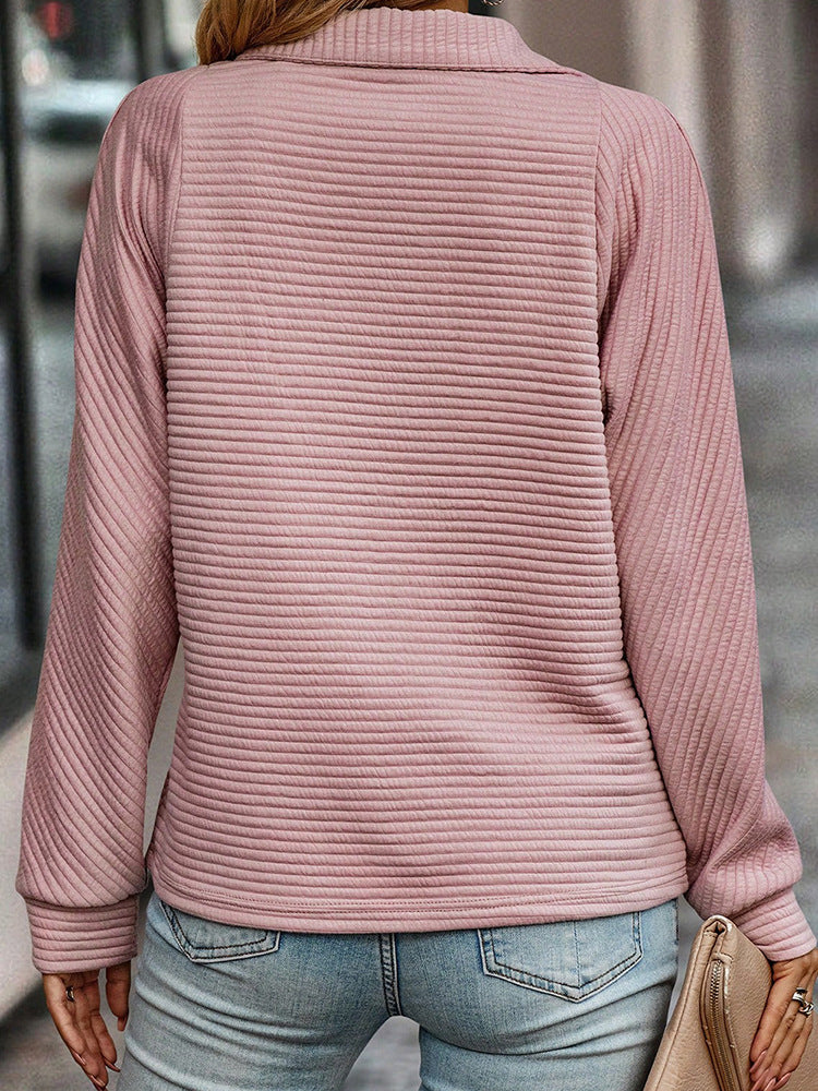 Modischer Damen Hoodie mit praktischem Stehkragen und Reißverschluss - 1 - Annoboutique