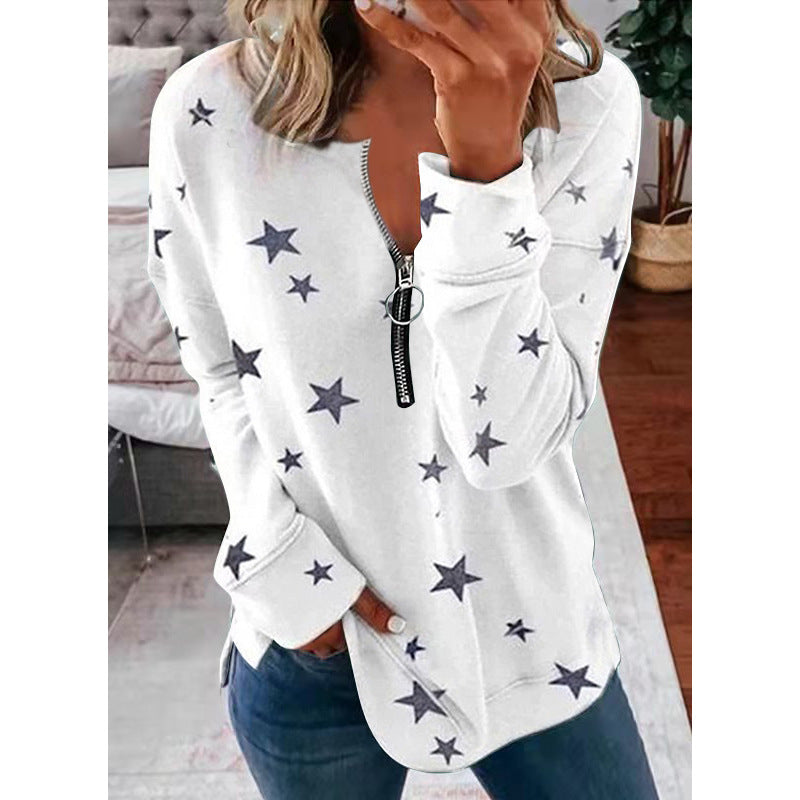 Damen Sweatshirt mit modernem Reißverschluss und lässiger Passform - 3 - Annoboutique