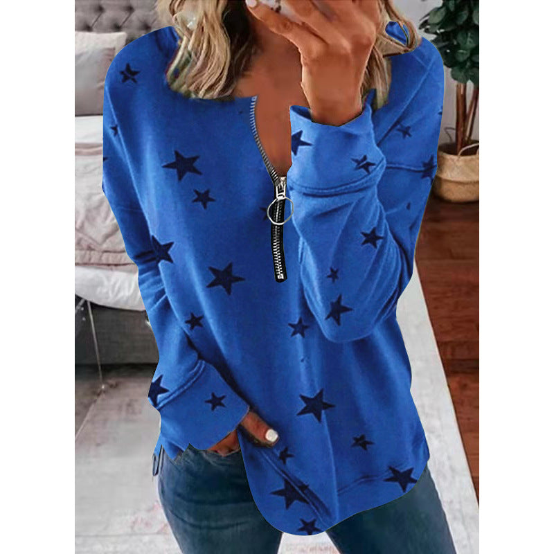 Damen Sweatshirt mit modernem Reißverschluss und lässiger Passform - 5 - Annoboutique
