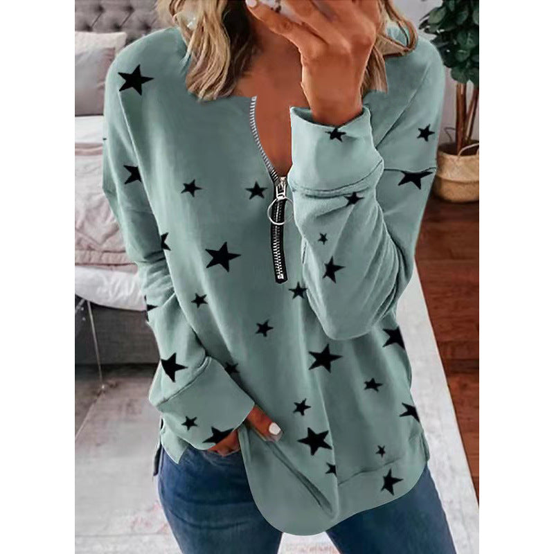 Damen Sweatshirt mit modernem Reißverschluss und lässiger Passform - 6 - Annoboutique