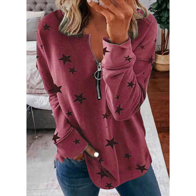 Damen Sweatshirt mit modernem Reißverschluss und lässiger Passform - 7 - Annoboutique