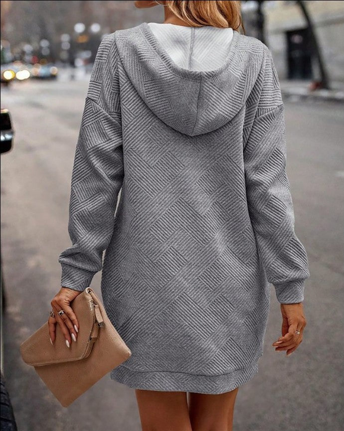 Damen Kapuzenkleid mit praktischer Tasche - 1 - Annoboutique