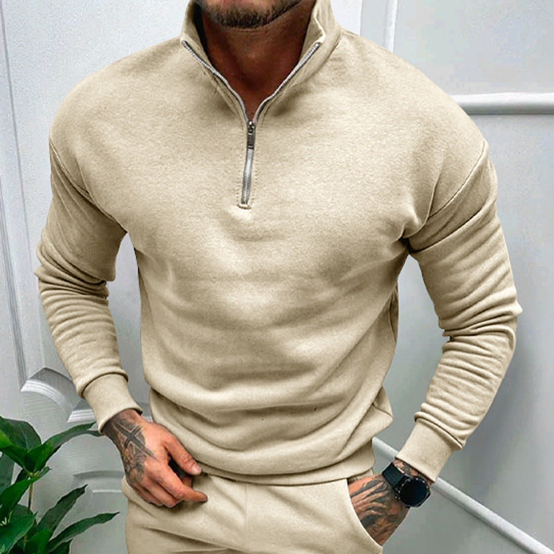 Herren Fleece-Pullover mit stilvollem Reißverschlusskragen - 2 - Annoboutique