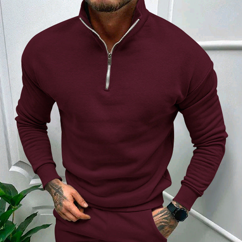 Herren Fleece-Pullover mit stilvollem Reißverschlusskragen - 6 - Annoboutique
