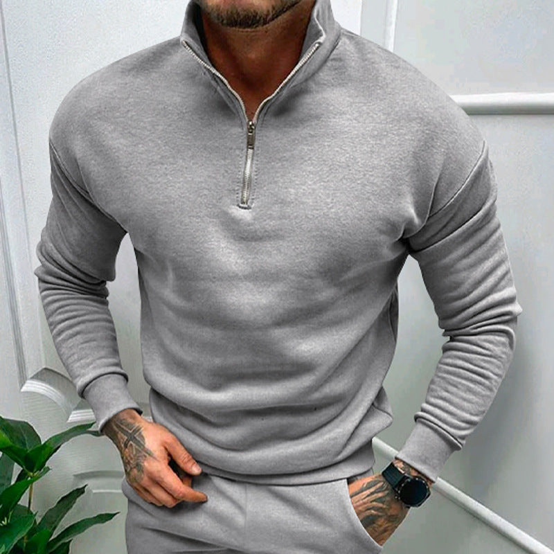 Herren Fleece-Pullover mit stilvollem Reißverschlusskragen - 8 - Annoboutique