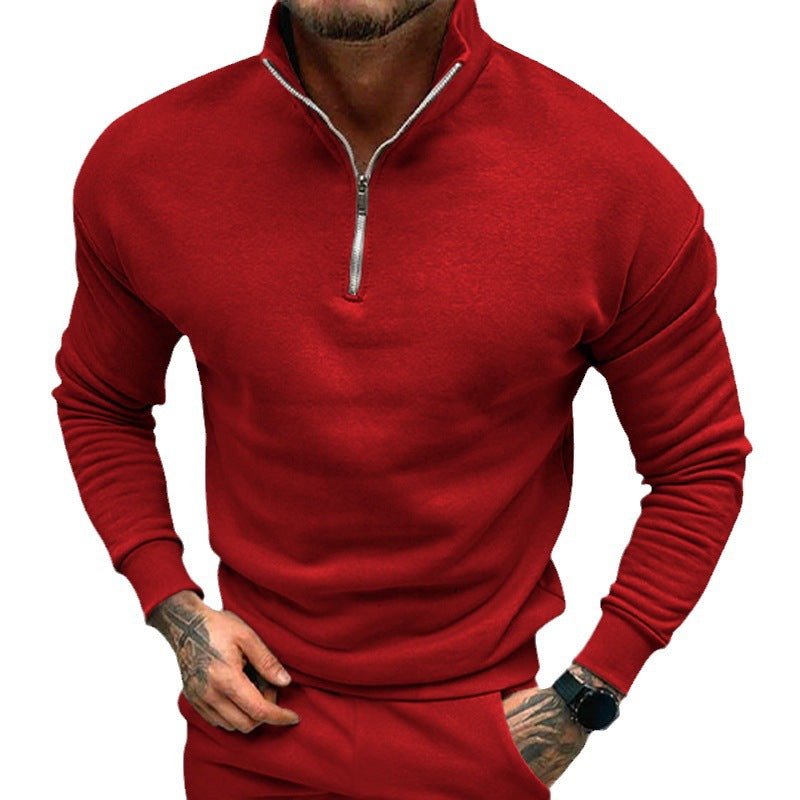 Herren Fleece-Pullover mit stilvollem Reißverschlusskragen - 11 - Annoboutique