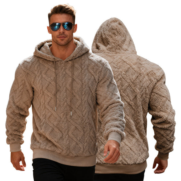Gemütlicher Herren-Hoodie mit modernem Strukturmuster für die Freizeit - 1 - Annoboutique