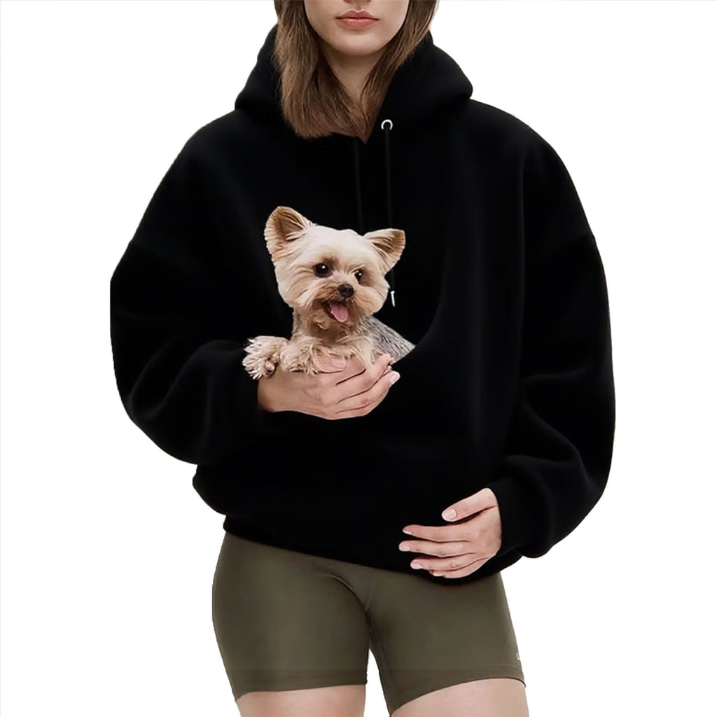 Bequemer Damen-Hoodie mit großer Tasche für Haustiere unterwegs - 1 - Annoboutique