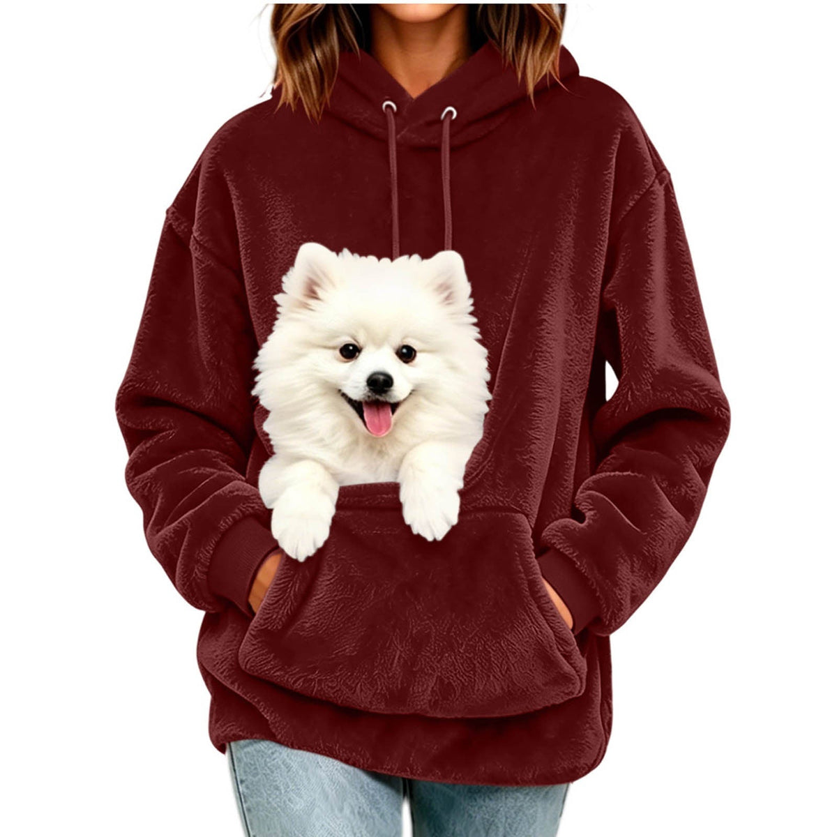 Bequemer Damen-Hoodie mit großer Tasche für Haustiere unterwegs - 2 - Annoboutique