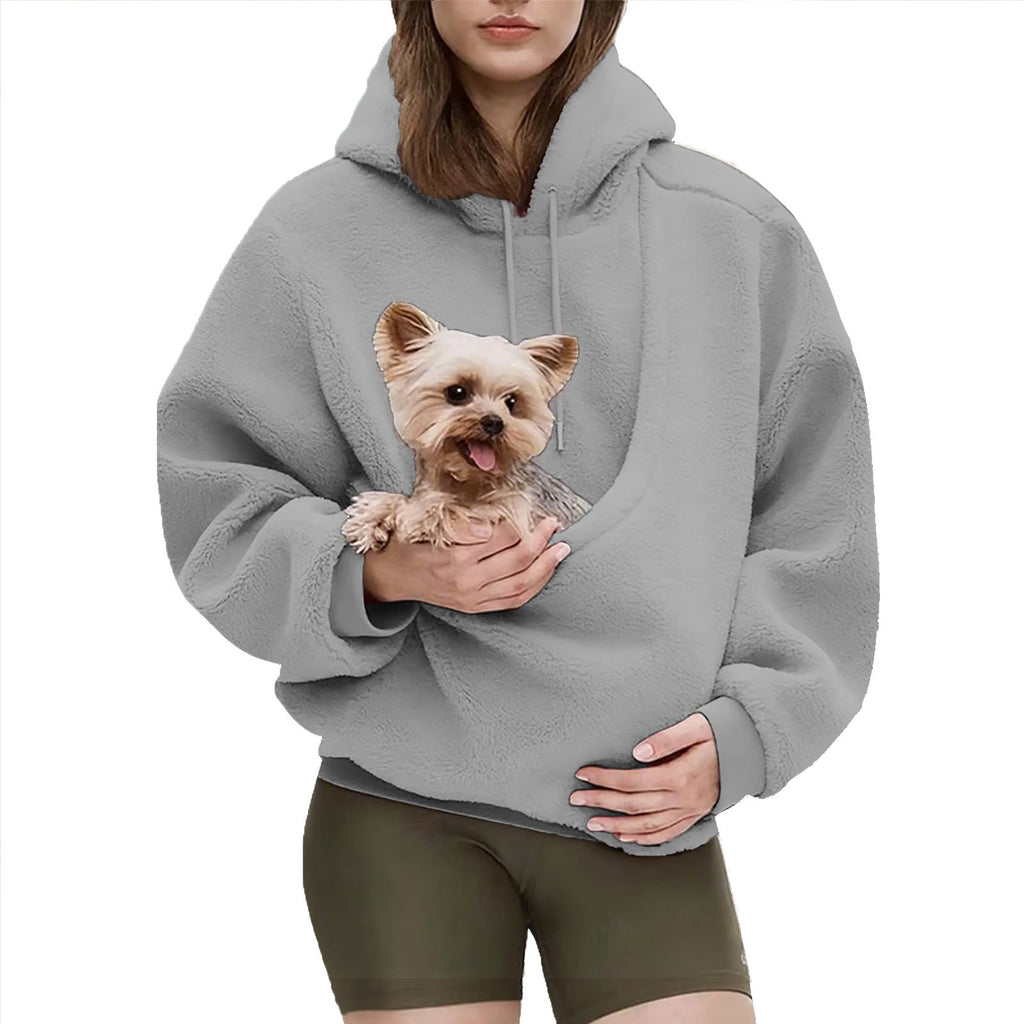Bequemer Damen-Hoodie mit großer Tasche für Haustiere unterwegs - 3 - Annoboutique