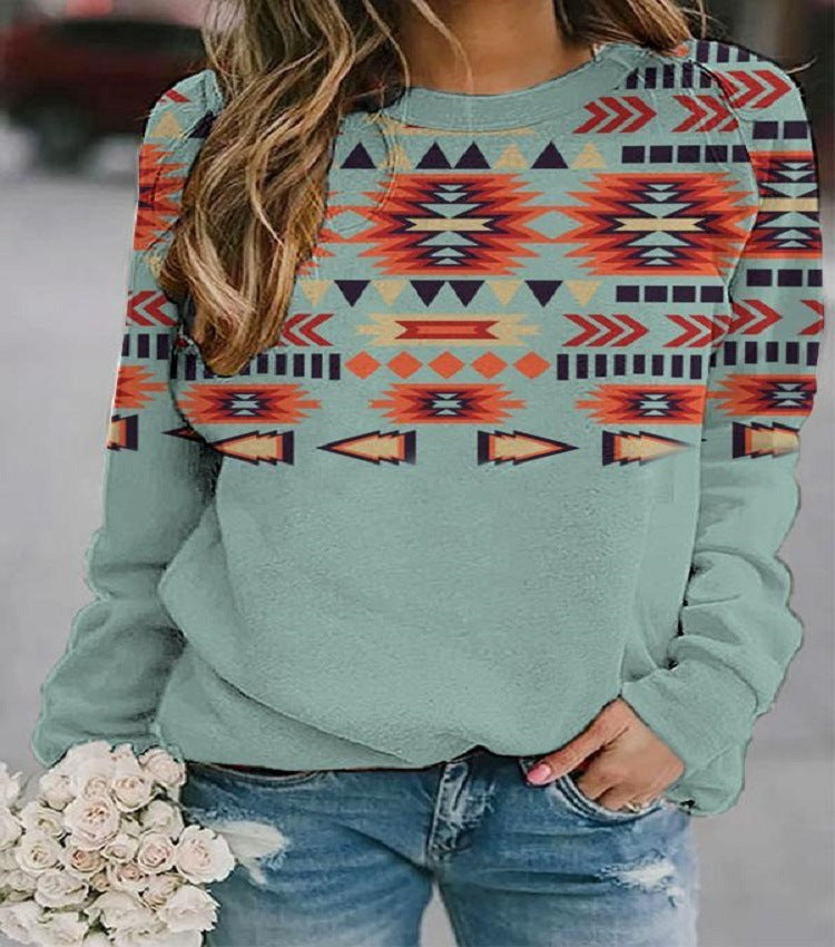 Damen Sweatshirt mit geometrischem Muster in Regular Fit - 4 - Annoboutique