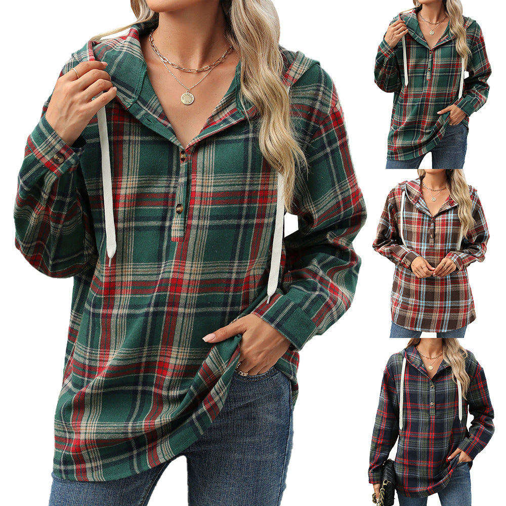 Damen Hoodie mit Lockerem Schnitt und Knopfverschluss - 7 - Annoboutique