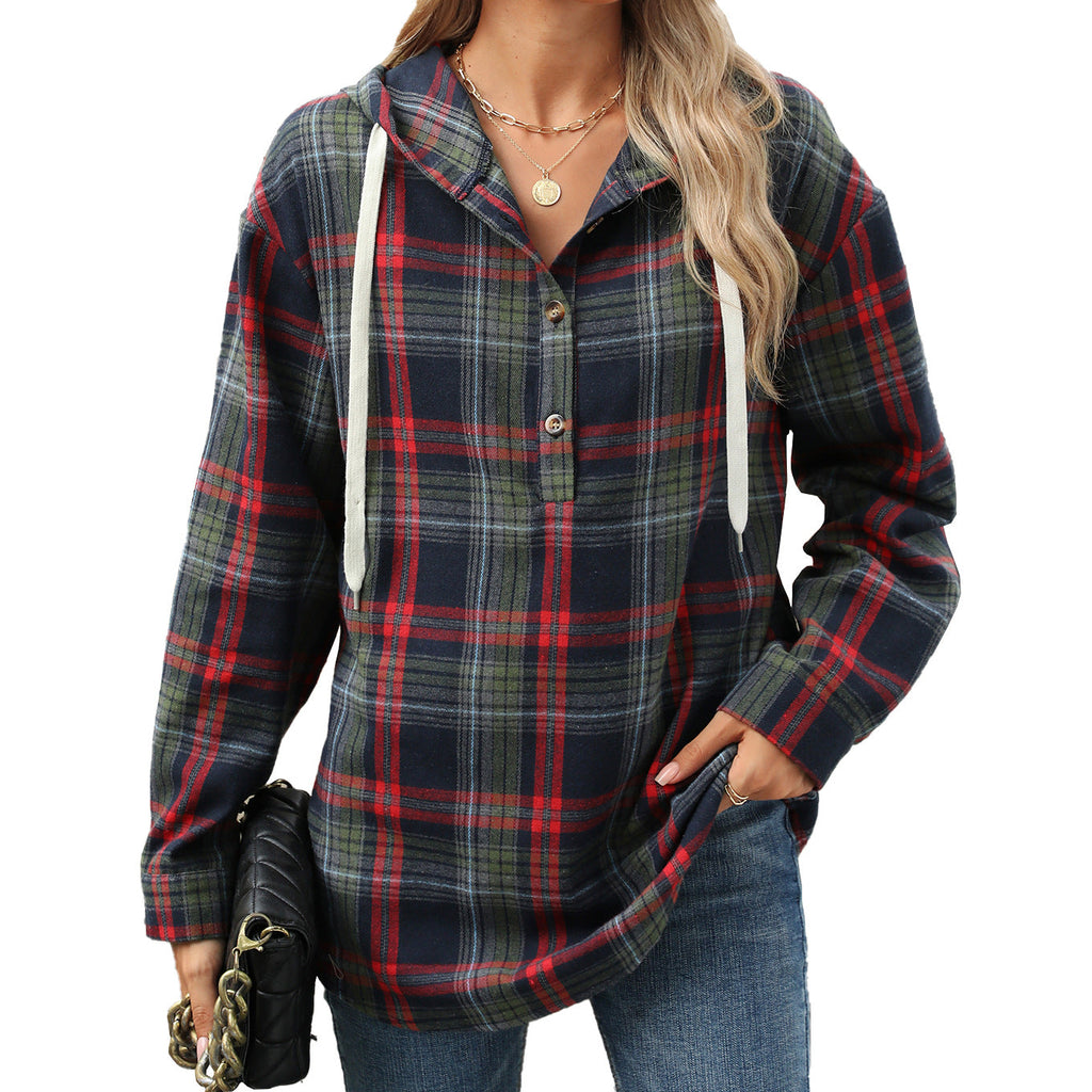 Damen Hoodie mit Lockerem Schnitt und Knopfverschluss - 8 - Annoboutique