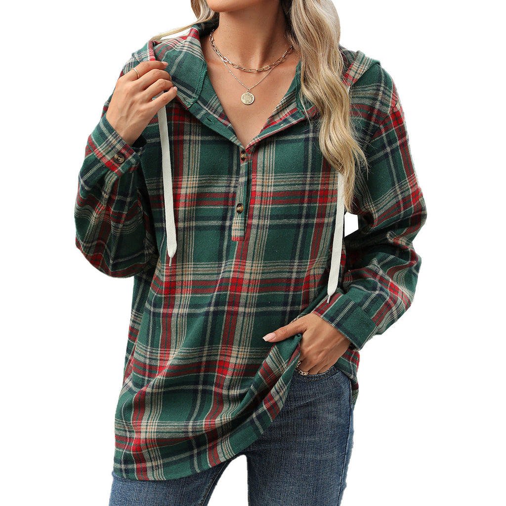 Damen Hoodie mit Lockerem Schnitt und Knopfverschluss - 9 - Annoboutique