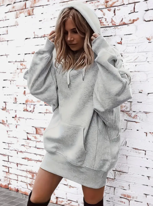 Damen Hoodie Oversized mit praktischer Kängurutasche für jeden Tag - 3 - Annoboutique