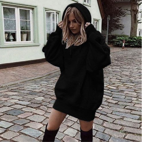 Damen Hoodie Oversized mit praktischer Kängurutasche für jeden Tag - 4 - Annoboutique