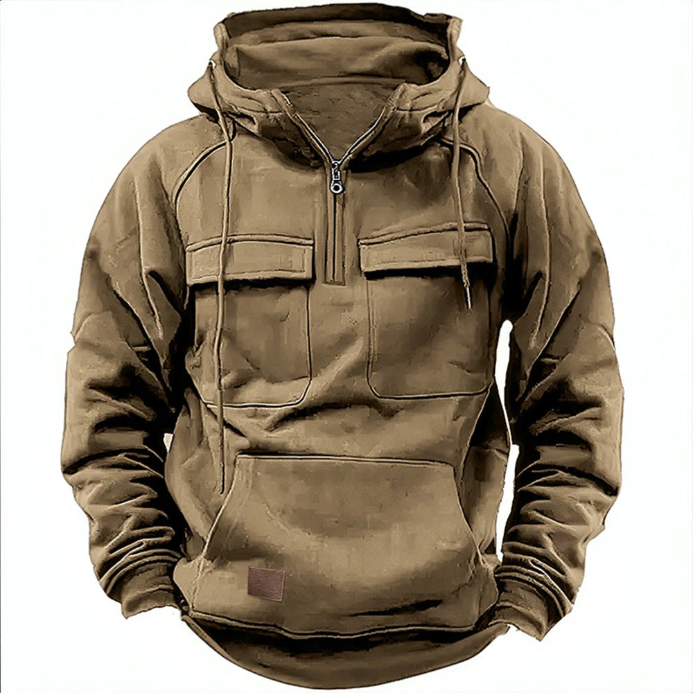 Herren Sweatshirt mit lässiger Passform und nützlichen Taschen - 1 - Annoboutique