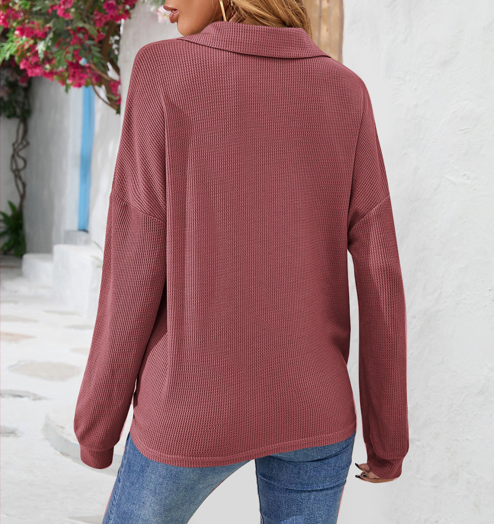 Bequemes Damen-Sweatshirt mit Knopfverschluss für entspannte Tage - 5 - Annoboutique