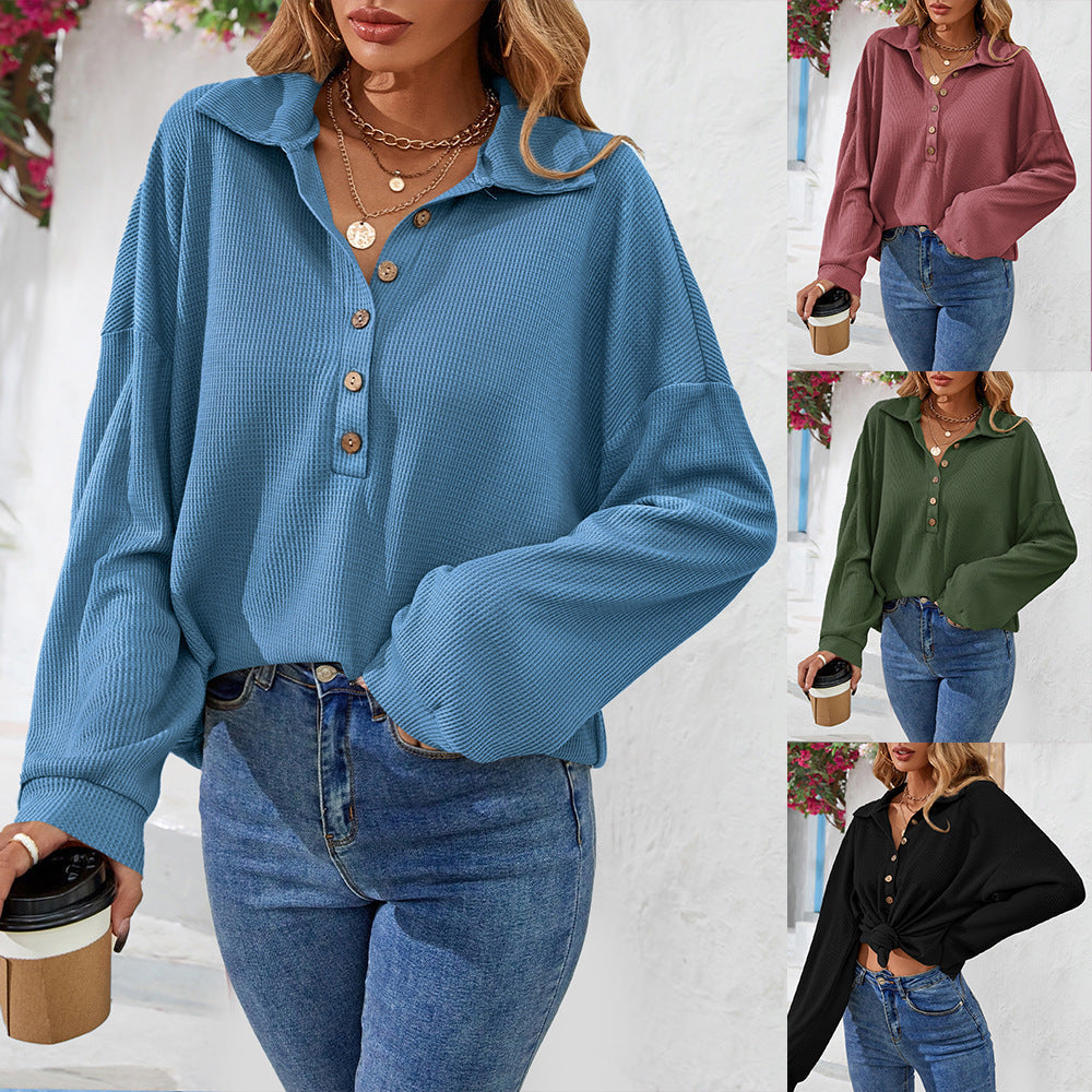 Bequemes Damen-Sweatshirt mit Knopfverschluss für entspannte Tage - 9 - Annoboutique