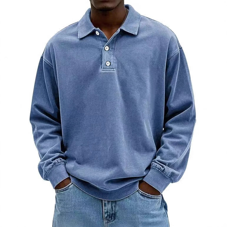 Herren Polohemd mit langen Ärmeln und lässiger Passform - 3 - Annoboutique
