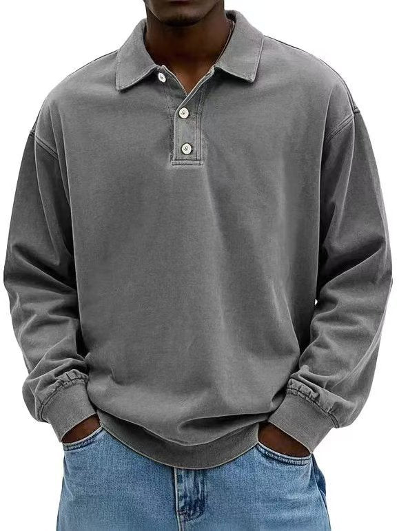 Herren Polohemd mit langen Ärmeln und lässiger Passform - 5 - Annoboutique