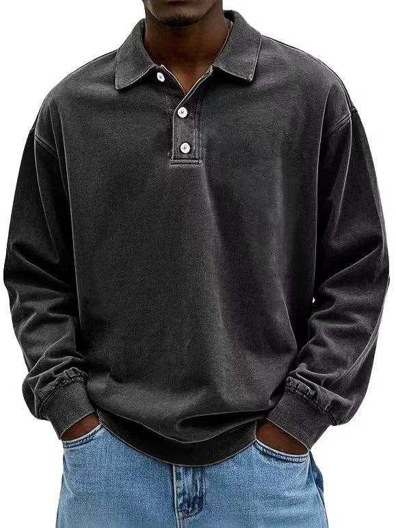 Herren Polohemd mit langen Ärmeln und lässiger Passform - 6 - Annoboutique