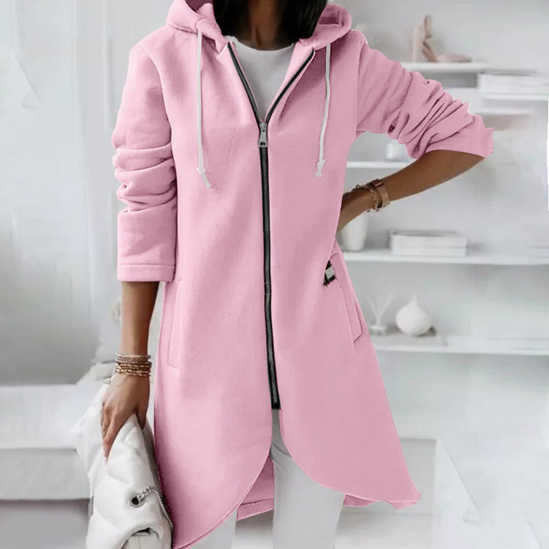 Damen Hoodie Sweatshirt mit Reißverschluss und praktischen Seitentaschen - 4 - Annoboutique