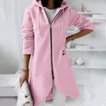 Damen Hoodie Sweatshirt mit Reißverschluss und praktischen Seitentaschen - 4 - Annoboutique