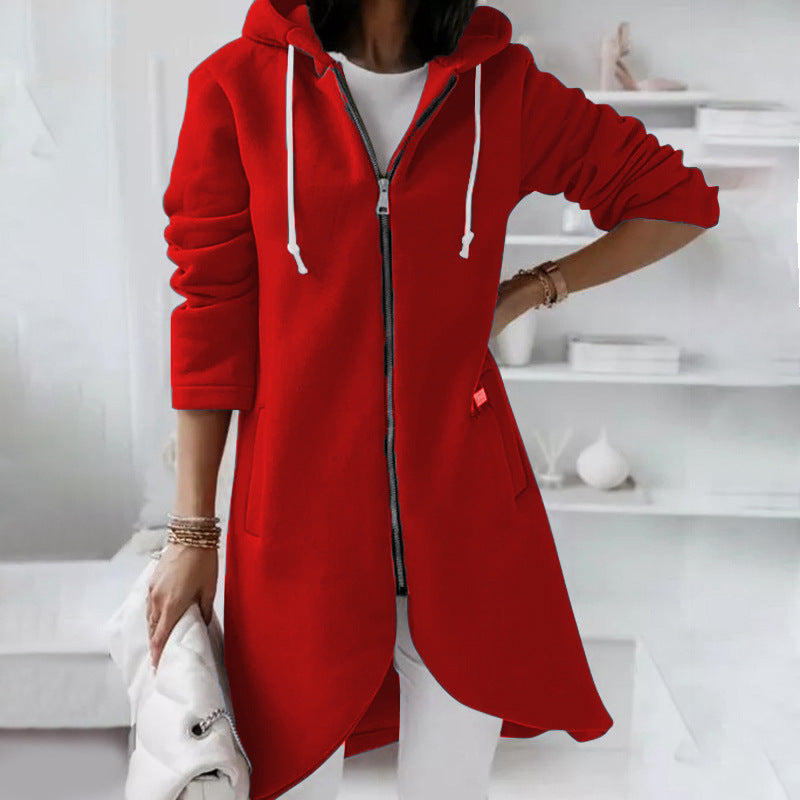 Damen Hoodie Sweatshirt mit Reißverschluss und praktischen Seitentaschen - 5 - Annoboutique